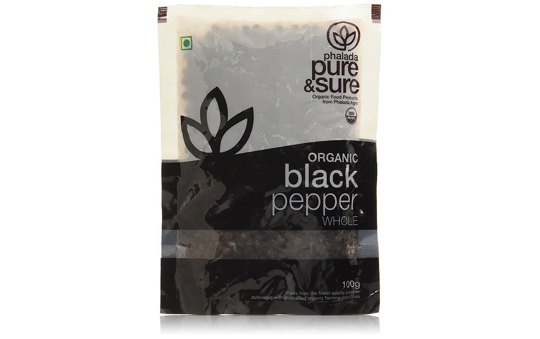 Pure & Sure Organic Black Pepper Whole    Pack  100 grams
